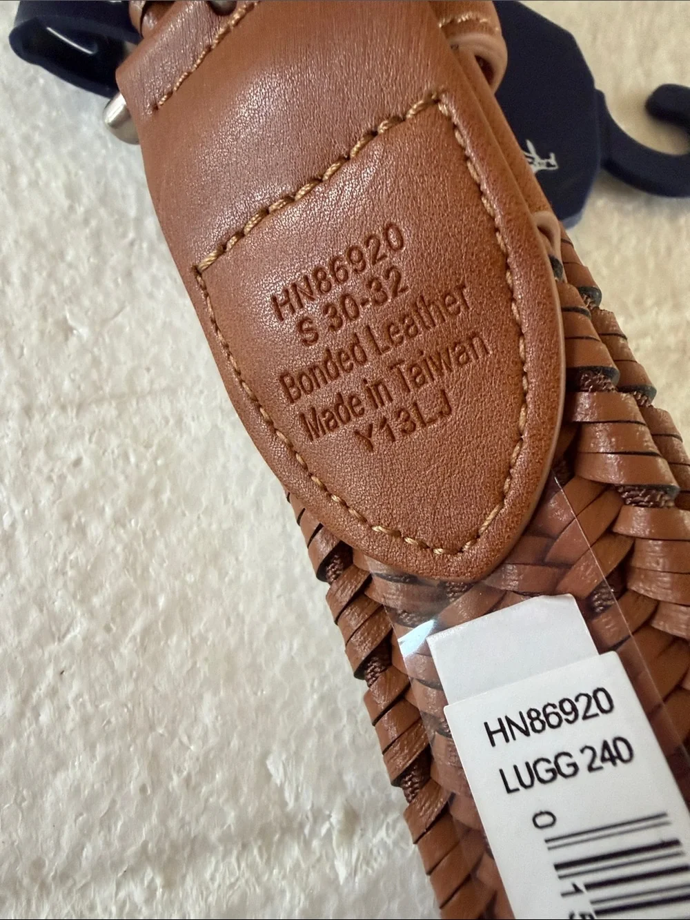 NWT Penguin leather Brown Stretch Woven Men's Belt 32/34